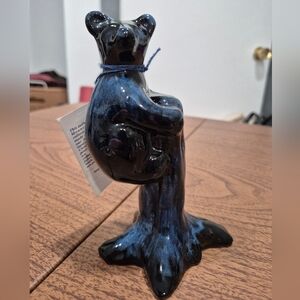 RARE Blue Mountain Pottery Bear Cub On Tree